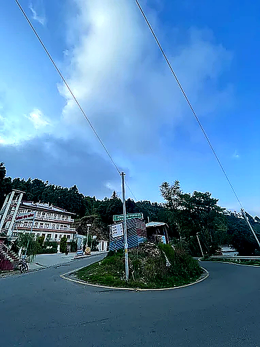 Pahadi hotel balcony forest view Shaharfatak Almora